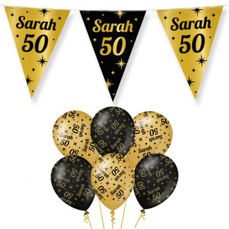 Paperdreams Luxe Sarah/50 jaar feest set - Ballonnen & vlaggenlijnen - Vlaggenlijnen Multikleur