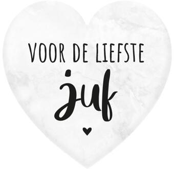 paperdreams Marmeren Hartje - Juf wit