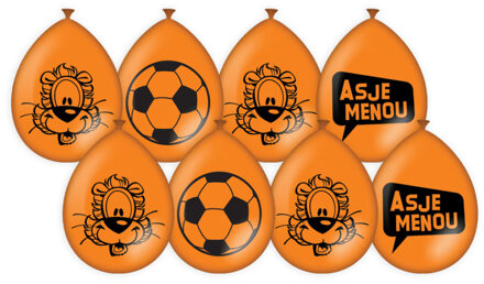 paperdreams Oranje Loeki de Leeuw Asjemenou ballonnen 8 stuks 30 cm