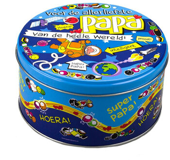 paperdreams Papa snoeptrommel/bewaarblik - D14 x H7,5 cm - cadeau - Vaderdag/verjaardag
