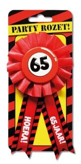 paperdreams Paperdream 65 jaar rozet - leeftijd badge - 65e verjaardag - rood - feestartikelen Multi
