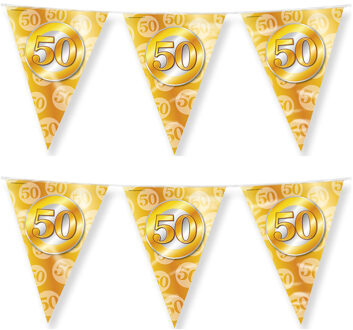 paperdreams Paperdream Jubileum vlaggetjes - 2x - 50 jaar getrouwd - feestversiering - 10 mtr - dubbelzijdig