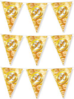paperdreams Paperdream Jubileum vlaggetjes - 3x - 50 jaar getrouwd - feestversiering - 10 mtr - dubbelzijdig