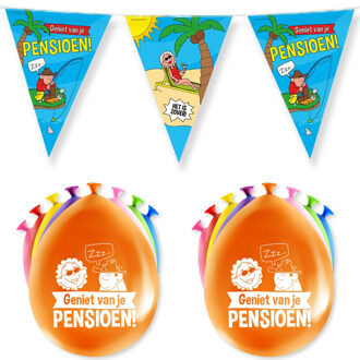 paperdreams pensioen feest set - Ballonnen & vlaggenlijnen - 17x stuks