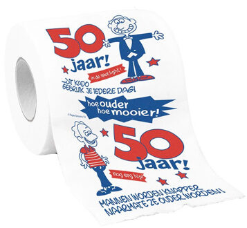 paperdreams Rol Toiletpapier voor 50 jaar man - met grappige tekst - funcadeau - Fopartikelen Multikleur