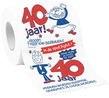 paperdreams Rollen toiletpapier 40 jaar man - 40e verjaardag - verjaardagscadeau - feestartikelen Multi