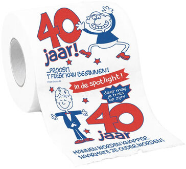 paperdreams Rollen toiletpapier 40 jaar man verjaardagscadeau decoratie/versiering Multi