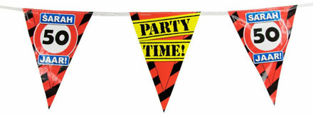 paperdreams Sarah 50 jaar vlaggenlijn - waarschuwingsborden - 10 meter - kunststof Multi