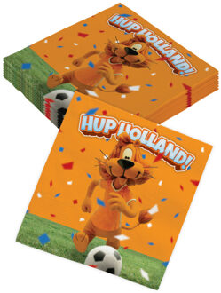 paperdreams Servetten 24x Loeki de Leeuw Hup Holland oranje 33 x 33 cm - Feestservetten