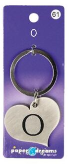 paperdreams sleutelhanger hart letter O 10 x 4 cm staal zilver