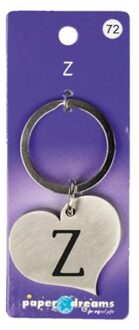 paperdreams sleutelhanger hart letter Z 10 x 4 cm staal zilver