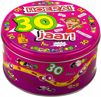 paperdreams Snoeptrommel/cadeautrommel 30 jaar verjaardagscadeau/versiering voor vrouwen - cadeau blikken Roze