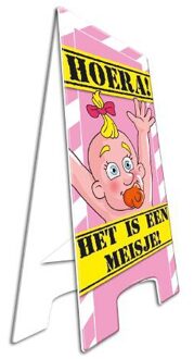 paperdreams Staand bord geboorte meisje Roze