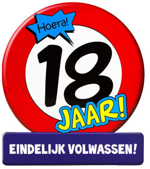 paperdreams Stopbord 18 jaar wenskaart/verjaardagskaart - 16 x 14 cm - verjaardag / sweet eighteen - cadeau