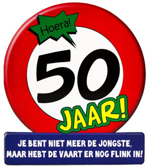 paperdreams Stopbord wenskaart/verjaardagskaart 50 jaar - 16 x 14 cm - 50 verjaardag - wenskaart