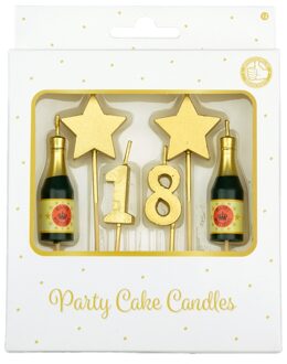 paperdreams taartkaarsjes 18 jaar wax/hout goud 6 stuks