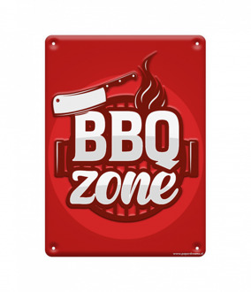 paperdreams Tekstbord Metaal 22x16,5cm - BBQ Zone rood