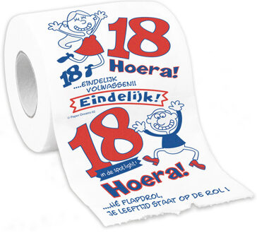 paperdreams Toiletpapier 18 jaar - verjaardag cadeau - grappig - feestartikelen - wc-papier - jarig