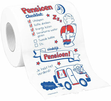 paperdreams Toiletrol/wc-papier rol pensioen cadeau feestversiering/decoratie - Fopartikelen Wit