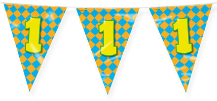 paperdreams Verjaardag 1 jaar thema Vlaggetjes - Feestversiering - 10m - Folie - Dubbelzijdig