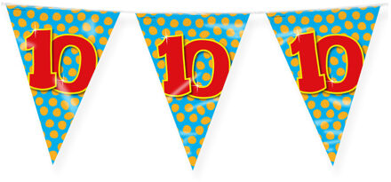 paperdreams Verjaardag 10 jaar thema Vlaggetjes - Feestversiering - 10m - Folie - Dubbelzijdig