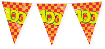 paperdreams Verjaardag 100 jaar thema Vlaggetjes - Feestversiering - 10m - Folie - Dubbelzijdig