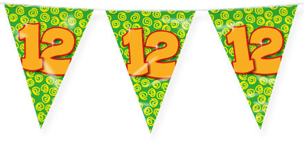 paperdreams Verjaardag 12 jaar thema Vlaggetjes - Feestversiering - 10m - Folie - Dubbelzijdig