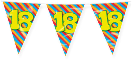 paperdreams Verjaardag 18 jaar thema Vlaggetjes - Feestversiering - 10m - Folie - Dubbelzijdig