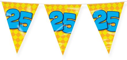 paperdreams Verjaardag 25 jaar thema Vlaggetjes - Feestversiering - 10m - Folie - Dubbelzijdig - Vlaggenlijnen Multikleur