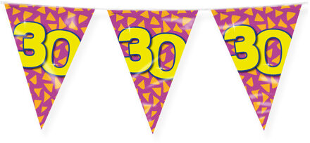 paperdreams Verjaardag 30 jaar thema Vlaggetjes - Feestversiering - 10m - Folie - Dubbelzijdig Multi