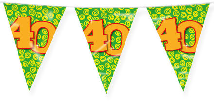 paperdreams Verjaardag 40 jaar thema Vlaggetjes - Feestversiering - 10m - Folie - Dubbelzijdig