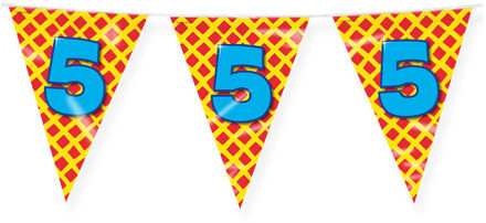 paperdreams Verjaardag 5 jaar thema Vlaggetjes - Feestversiering - 10m - Folie - Dubbelzijdig Multi