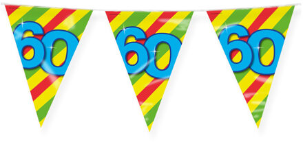 paperdreams Verjaardag 60 jaar thema Vlaggetjes - Feestversiering - 10m - Folie - Dubbelzijdig