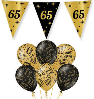 paperdreams Verjaardag 65 jaar versiering pakket zwart/goud 65 en party-time