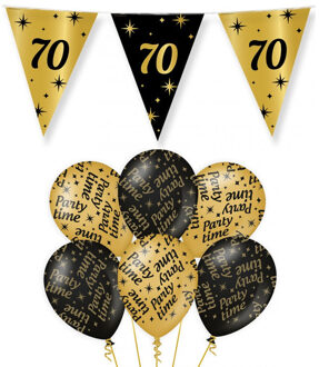 paperdreams Verjaardag 70 jaar versiering pakket zwart/goud 70 en party-time