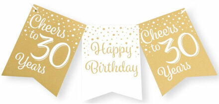 paperdreams Verjaardag Vlaggenlijn 30 jaar - binnen - karton - wit/goud - 600 cm