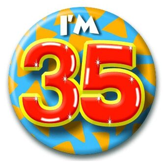 paperdreams Verjaardags button I am 35 Multi
