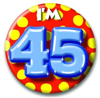 paperdreams Verjaardags button I am 45 Multi