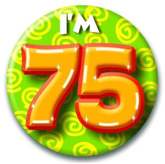 paperdreams Verjaardags button I am 75 Multi