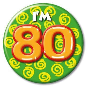 paperdreams Verjaardags button I am 80 Multi