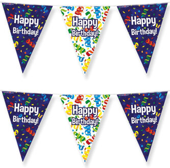 paperdreams Vlaggenlijn - 3x - Happy birthday/verjaardags feest - 10m