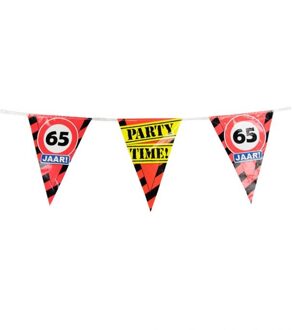 paperdreams vlaggenlijn 65 Jaar 10 meter rood/zwart