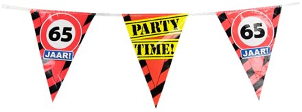 paperdreams vlaggenlijn 65 Jaar 10 meter rood/zwart