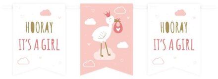 paperdreams Vlaggenlijn Banner - Newborn Baby Girl roze