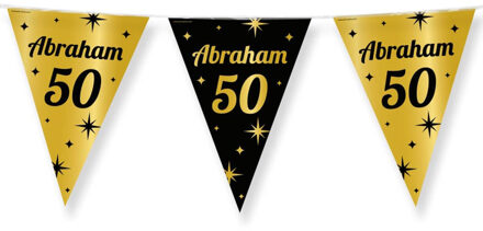 paperdreams Vlaggenlijn - luxe Abraham/50 jaar feest- 10m - goud/zwart - folie