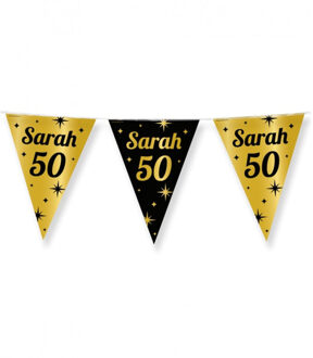 paperdreams Vlaggenlijn - luxe Sarah/50 jaar feest- 10m - goud/zwart - folie Multi