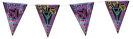 paperdreams vlaggenlijn Sarah! 50 jaar! 10 meter roze/zwart Multikleur