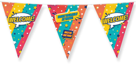 paperdreams Vlaggenlijn - Welkom feest- 10m - diverse kleuren - folie - Vlaggenlijnen Multikleur