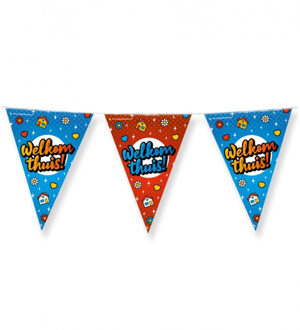 paperdreams Vlaggenlijn - Welkom thuis feest- 10m - diverse kleuren - folie - Vlaggenlijnen Multikleur