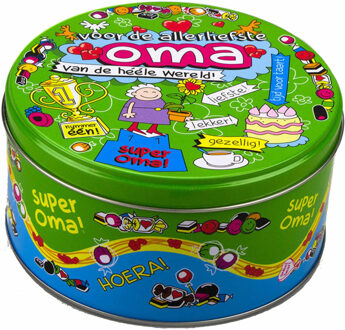 paperdreams Voor de liefste Oma snoeptrommel/koektrommel - 14 x 7,5 cm - Oma cadeaus - Bewaarblikken Groen